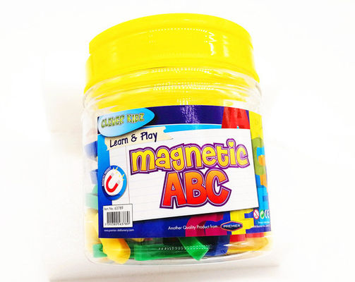 Magnetische Alfabetten en Aantallenkunststof met Plastic Doos, Douane Verschillende Kleuren, Pasvorm voor Al Blikraad