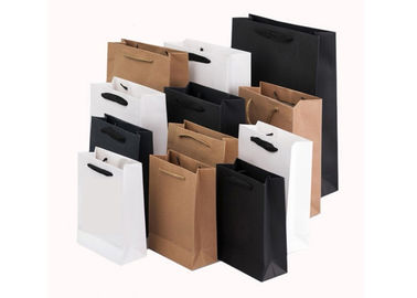Op maat gecoate papieren boodschappentassen Luxe opvouwbare papieren tas met handvat Witte papieren boodschappentassen