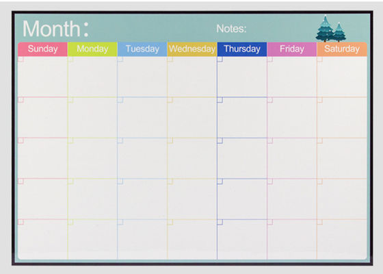 PET Oppervlak 17x12" Whiteboard Magnetische Maandelijkse Kalender Promotionele Magneet Kalender Magnetische Boodschappenlijst Voor Koelkast