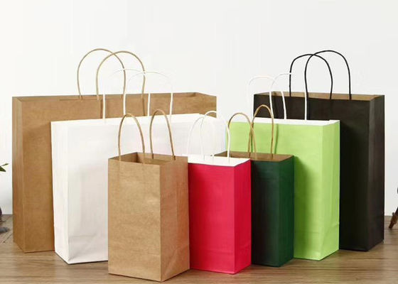 Op maat gecoate papieren boodschappentassen Luxe opvouwbare papieren tas met handvat Witte papieren boodschappentassen