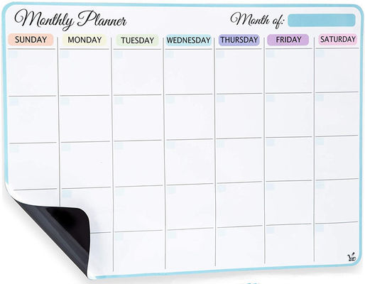 Papieren Koelkastmagneet Magnetische Maandelijkse Planner 12 bij 16 Inch Aangepaste Whiteboard Kalender met Vier Heldere Magnetische Dop Markers voor Gemakkelijk
