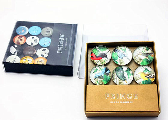 25mm 40mm 50mm Custom Photo Print Crystal Glass Dome Koelkast Magnet Met Gift Box Verpakking