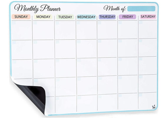Magnetische koelkast Kalender Magnetische weekplanner voor droog wissen Maandelijkse planner met vlekwerend oppervlak voor eenvoudig schrijven en wissen
