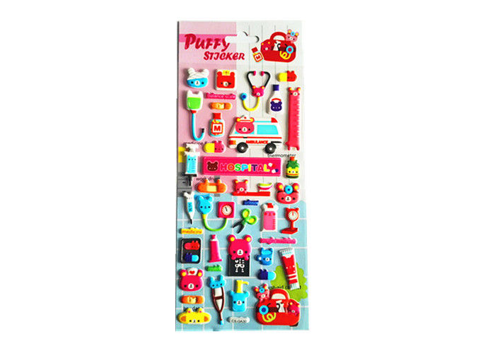 Aanpasbare 3D opgeblazen stickers voor kinderen Cartoon vormen EVA schuim stickers met afneembare lijm en aangepast ontwerp